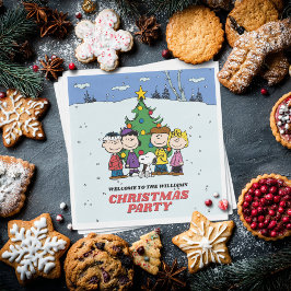 Servilleta De Papel Charlie Brown y Fiesta de Navidades de amigos