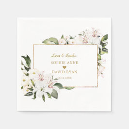 Servilleta De Papel Charm Imperial Lilies Gold Primer bautismo de cump