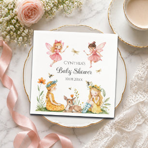Servilleta De Papel Charming Fairies Bosque Animales Baby Shower