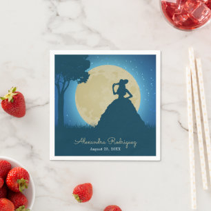 Servilleta De Papel Charro Silhouette con Moon Quinceanera