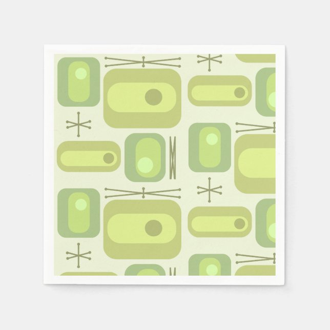 Servilleta De Papel Chartreuse de formas de edad atómica retro (Anverso)