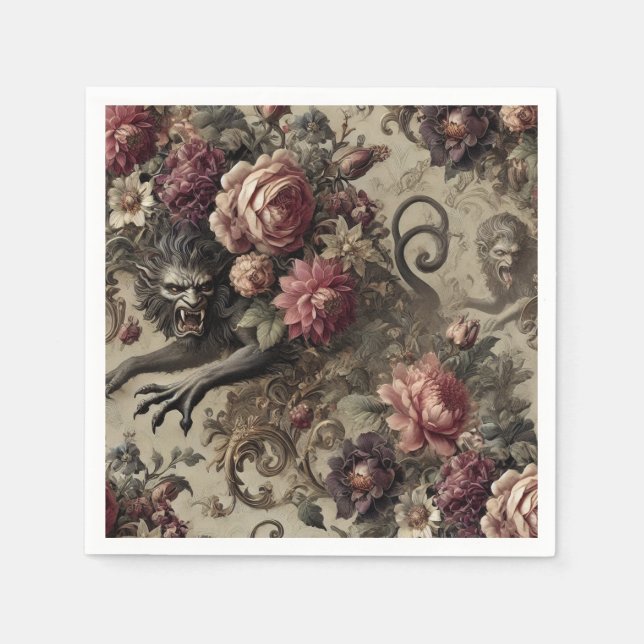 Servilleta De Papel Château des Loups - Werewolf barroco gótico (Anverso)