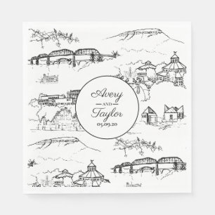 Servilleta De Papel Chattanooga Toile Negro y Blanco Despedida de Solt