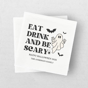 Servilleta De Papel Checkerboard Retro Spooktacular Halloween
