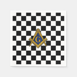 Servilleta De Papel Checkers Masonic Freemasons Square y Compass