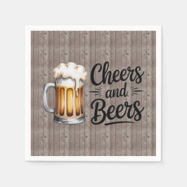 Servilleta De Papel Cheers and Beers Adult Birthday Party 