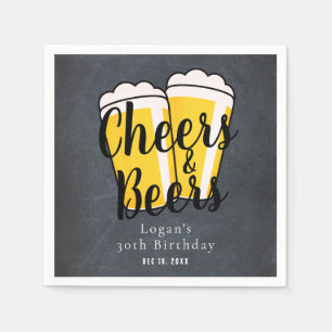 Servilleta De Papel Cheers & Beers Adultos Cumpleaños Chalkboard