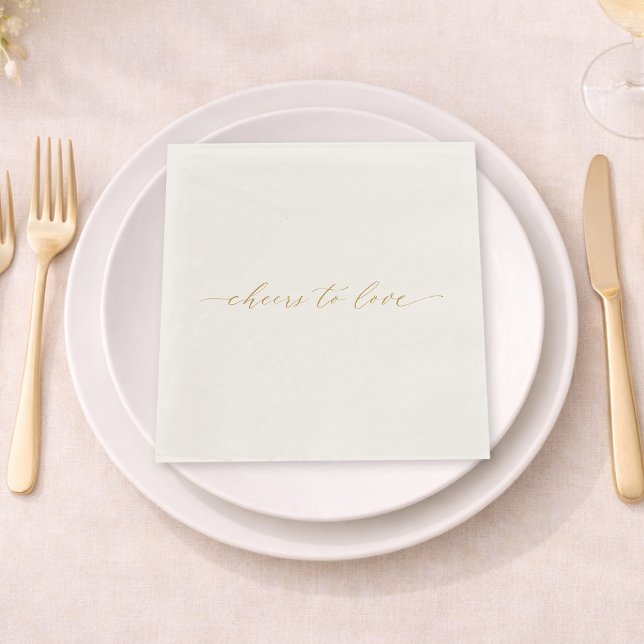 Servilleta De Papel Cheers to Love Wedding Napkin (Subido por el creador)