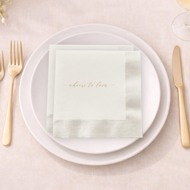 Servilleta De Papel Cheers to Love Wedding Napkin (Subido por el creador)