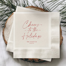 Servilleta De Papel Cheers to the Holidays Ivory Personalized