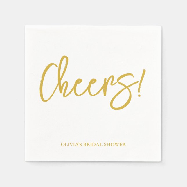 Servilleta De Papel Cheers Wedding Napkins with Rustic Hand Lettering (Anverso)