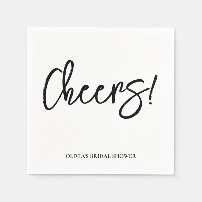 Servilleta De Papel Cheers Wedding Napkins with Rustic Hand Lettering  (Anverso)