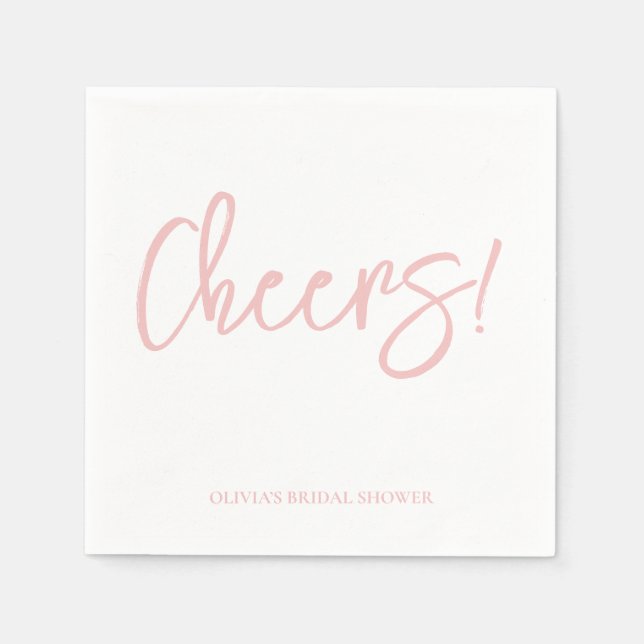 Servilleta De Papel Cheers Wedding Napkins with Rustic Hand Lettering (Anverso)