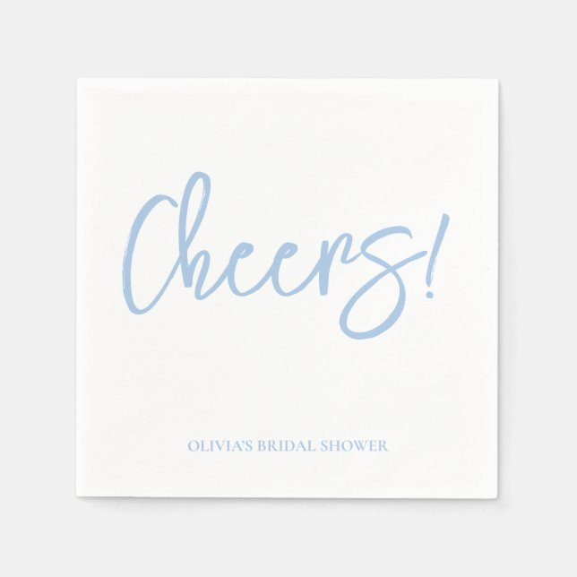 Servilleta De Papel Cheers Wedding Napkins with Rustic Hand Lettering (Anverso)