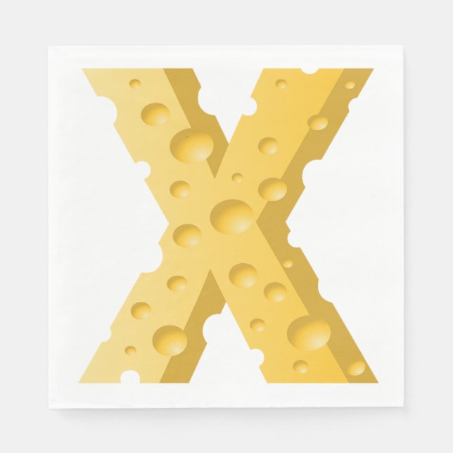 Servilleta De Papel Cheese Letter X Typography (Anverso)