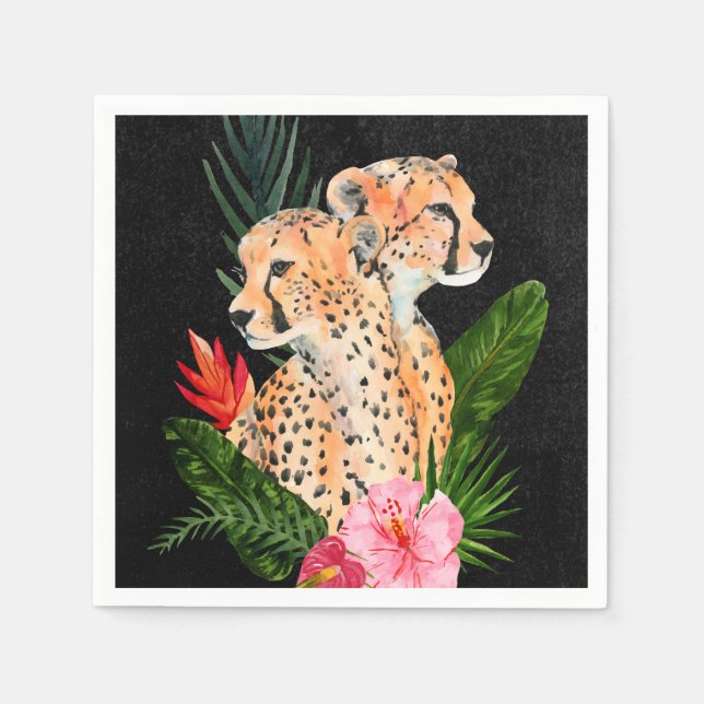 Servilleta De Papel Cheetah Bouquet (Anverso)