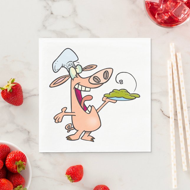 Servilleta De Papel Chef Cerdo Con Comida (Subido por el creador)