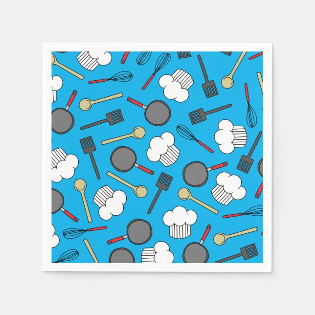 Servilleta De Papel Chef Cocinar Niños Fiesta de Cumpleaños (Anverso)