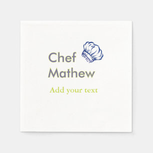 Servilleta De Papel Chef cocinero agregar nombre texto hombres cocina 
