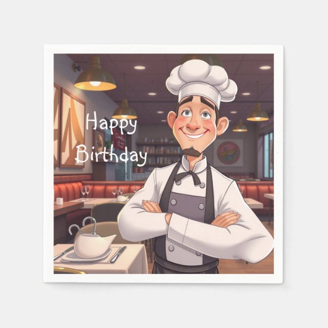 Servilleta De Papel Chef feliz (Anverso)