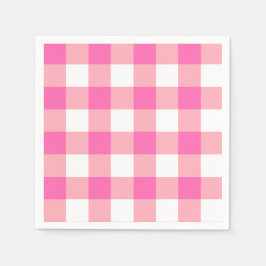 Servilleta De Papel Cheques rosados grandes de Gingham Plaid