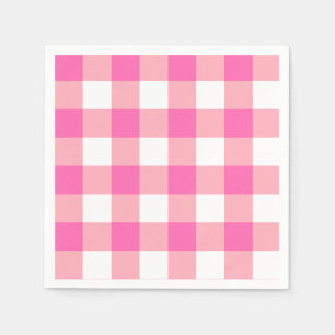 Servilleta De Papel Cheques rosados grandes de Gingham Plaid