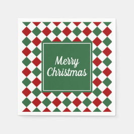 Servilleta De Papel Cheques verdes festivos navidad feliz