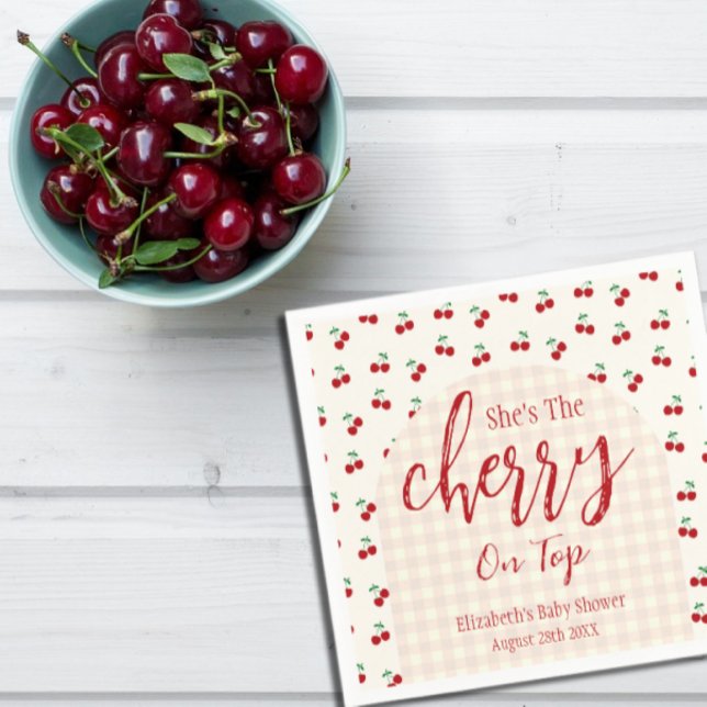 Servilleta De Papel Cherries Baby Shower (Subido por el creador)