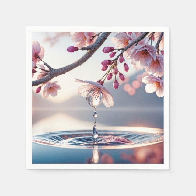 Servilleta De Papel Cherry Blossom Dewdrop (Anverso)