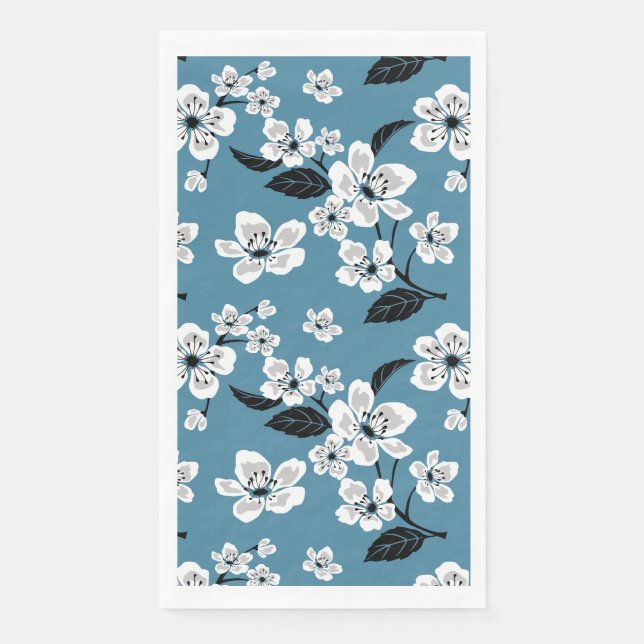 SERVILLETA DE PAPEL CHERRY BLOSSOM - SAKURA (SMOKY BLUE) (Anverso)