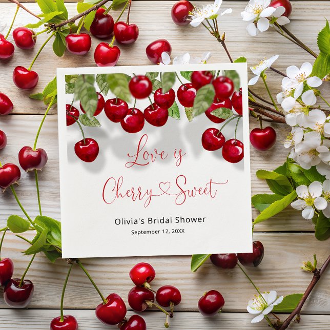 Servilleta De Papel Cherry Bridal Shower (Subido por el creador)