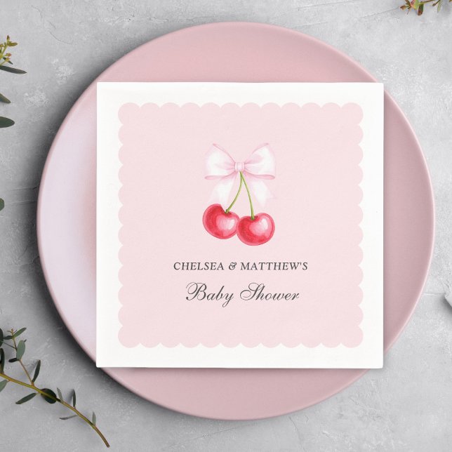 Servilleta De Papel Cherry caprichoso en Baby Shower Chica superior (Subido por el creador)