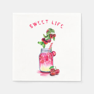 Servilleta De Papel Cherry Juice Guay Bebe Fiesta Napkins Personalizad