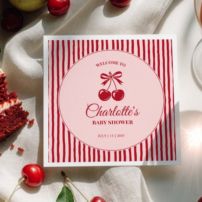 Servilleta De Papel Cherry on Top Baby Shower (Subido por el creador)