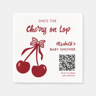 Servilleta De Papel Cherry on Top Baby Shower Código QR Compartir Foto