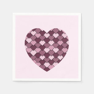 Servilleta De Papel Cherry Pink Square y el corazón del Diamante