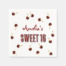Servilleta De Papel Cherry Sweet 16 Fiesta personalizado