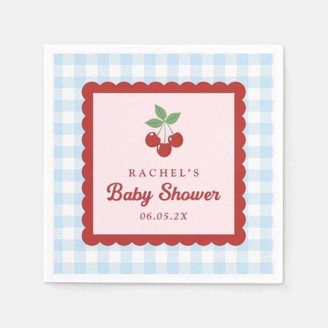 Servilleta De Papel Cherry Sweet Baby Shower (Anverso)