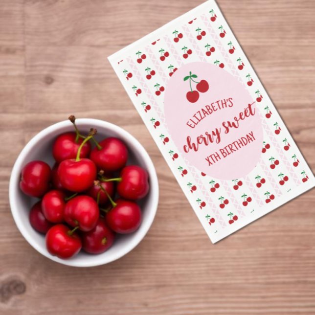 Servilleta De Papel Cherry Sweet Birthday Napkins (Subido por el creador)