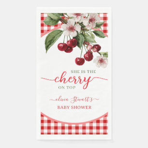 Servilleta De Papel Cherry tema de cuadros de verano Baby shower