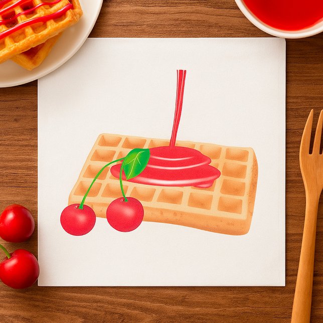 Servilleta De Papel Cherry Waffles Napkins (Subido por el creador)