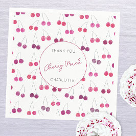 Servilleta De Papel Cherry Watercolor Gracias Personalizado