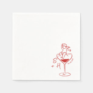 Servilleta De Papel Cherub Hand Drake Cupid Icon Cocktail Boda