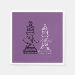 Servilleta De Papel Chess King Queen Figures Napkins