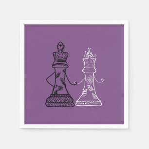 Servilleta De Papel Chess King Queen Figures Napkins