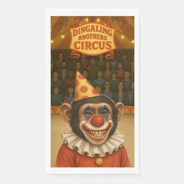 Servilleta De Papel Chester el payaso chimpancé (Anverso)