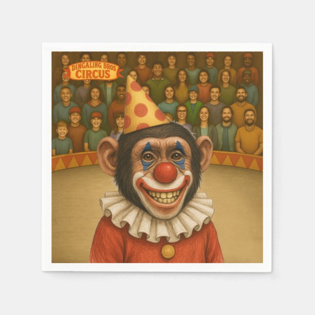 Servilleta De Papel Chester el payaso chimpancé (Anverso)