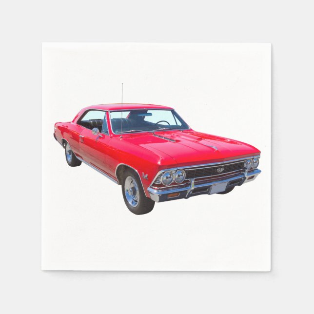 Servilleta De Papel Chevelle Chevy Chevelle roja 1966 SS 396 (Anverso)