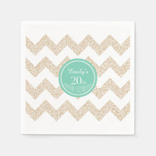 Servilleta De Papel Chevron 20th Birthday Party P Napkin Elegir color