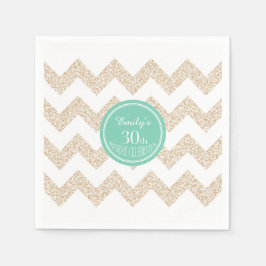 Servilleta De Papel Chevron 30th Birthday Fiesta P Napkin Elegir color
